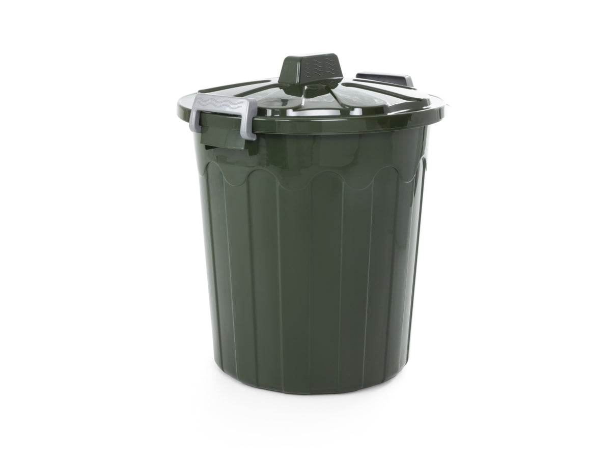 Bidone c/coperchio 50lt verde 7563