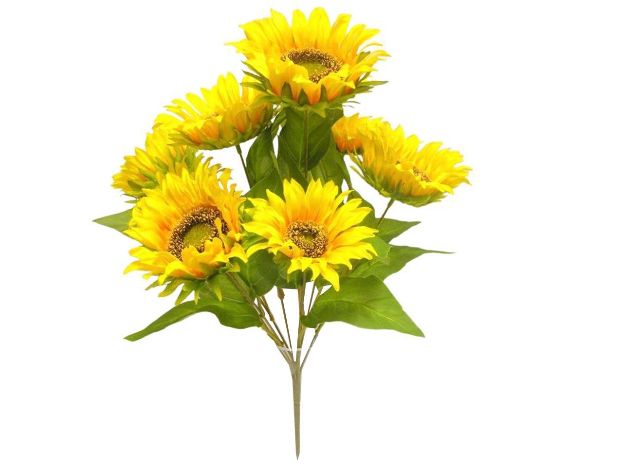 Mazzo di girasole x 9 con 5 big 2 medi e 2 small misura 45cm  colore naturale
