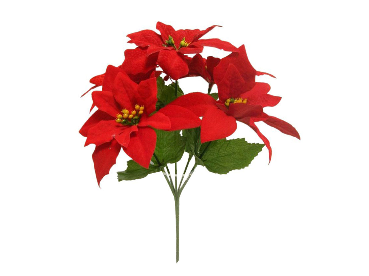 Mazzo di poinsettia x 5 misura 29cm colore rosso