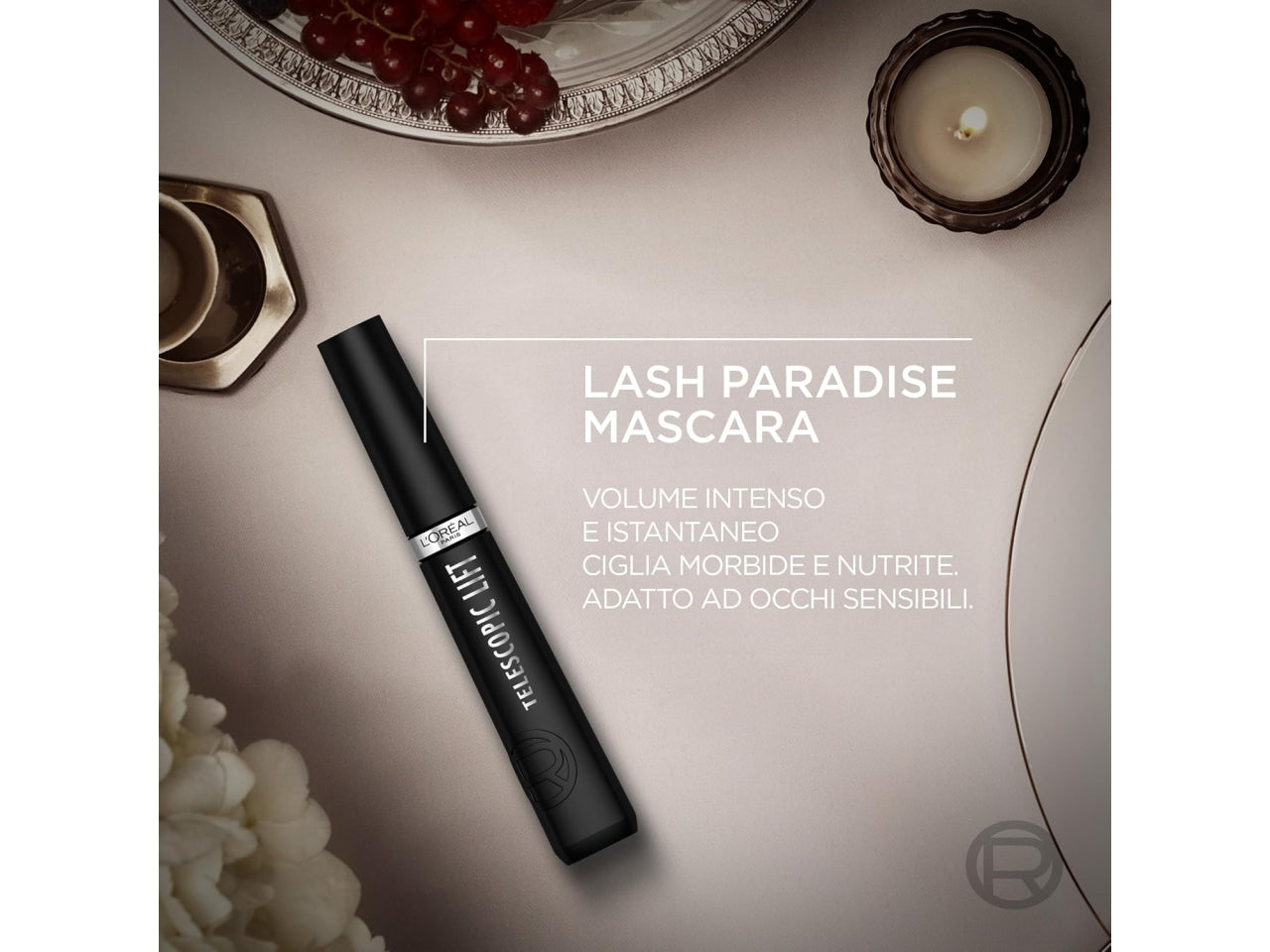 L'oreal pochette mascara telescopic + matita le khol naturel, Colore: bordeaux | L'Oreal