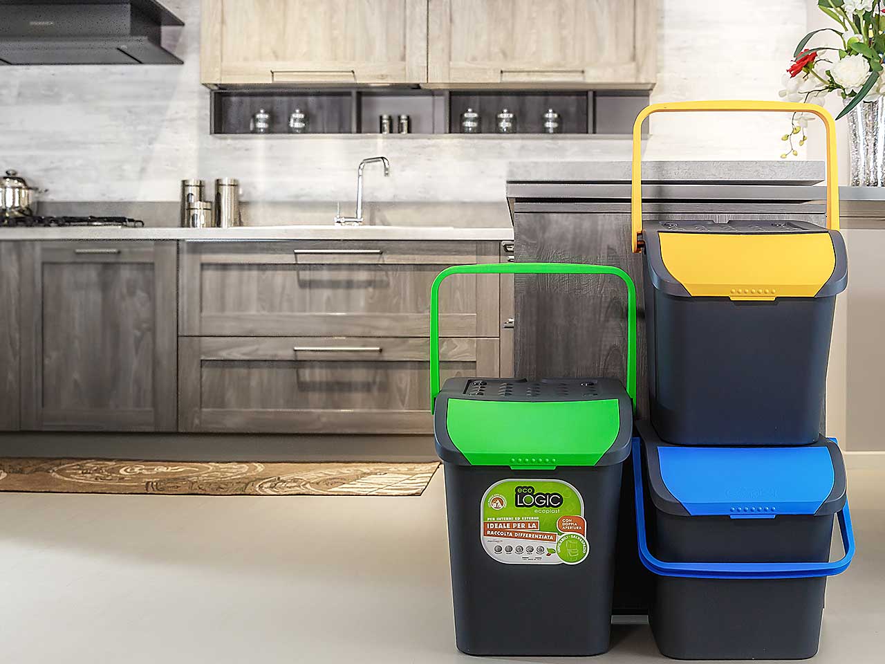 Pattumiera ecologica gialla 28lt ec28
