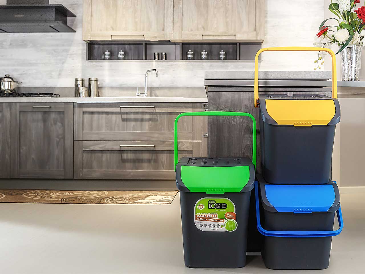 Pattumiera ecologica gialla 35lt ec35