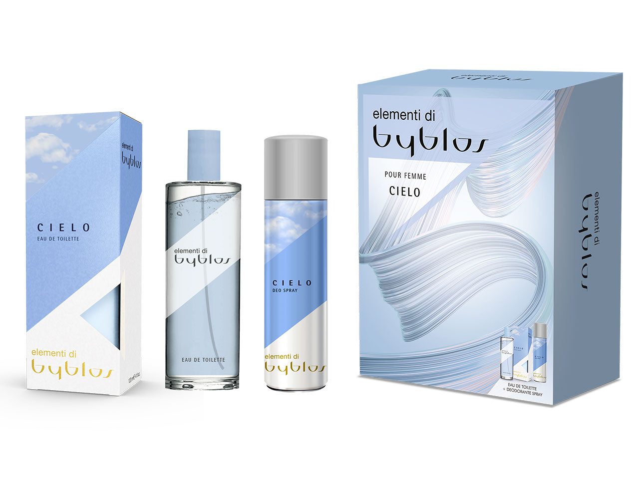Set regalo byblos elementi cielo eau de toilette 120ml + deodorante 150ml