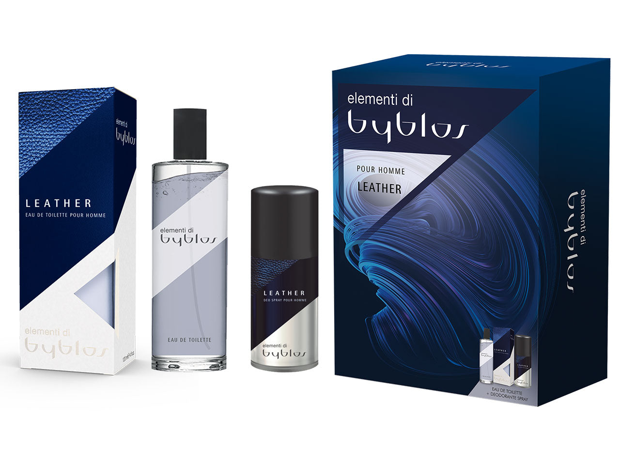 Set regalo byblos elementi leather eau de toilette 120ml + deodorante 150ml