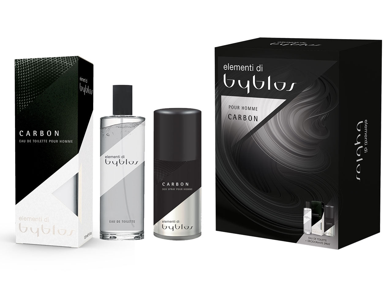 Set regalo byblos elementi carbon eau de toilette 120ml + deodorante 150ml