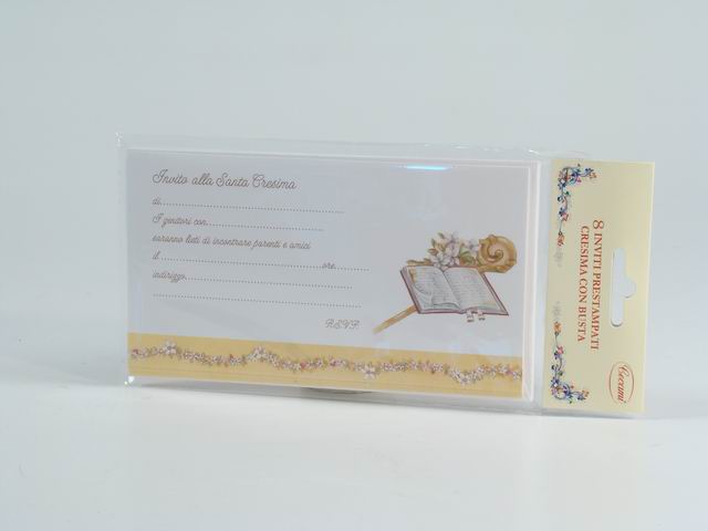 Inviti cresima 8 pezzi + busta fe10066ip
