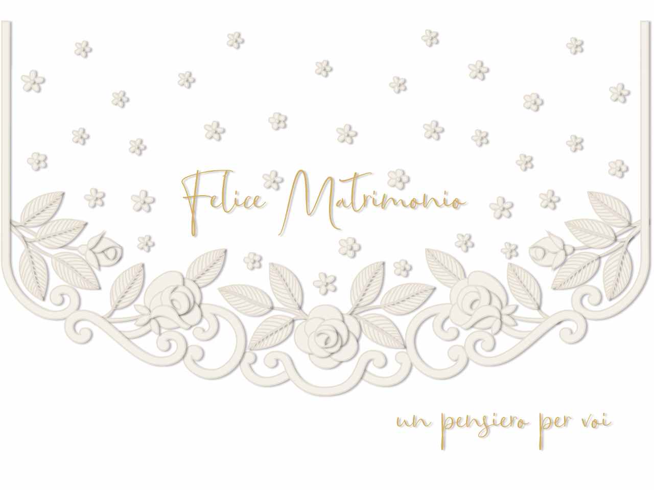 Biglietto auguri con scritta felice matrimonio