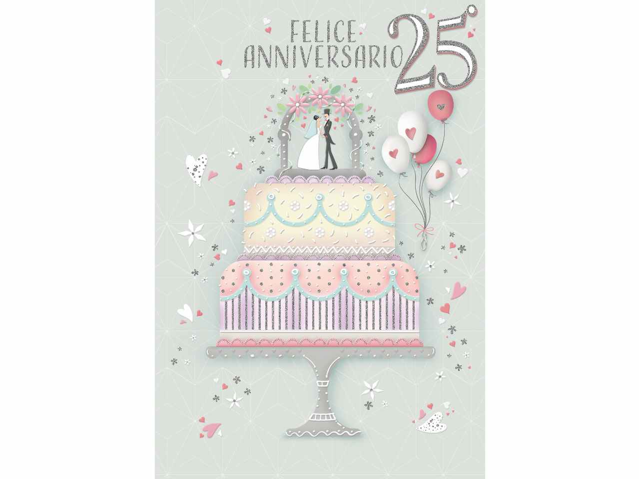 Biglietto auguri felice 25Â° anniversario