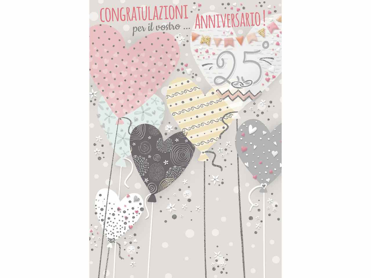 Biglietto auguri felice 25Â° anniversario