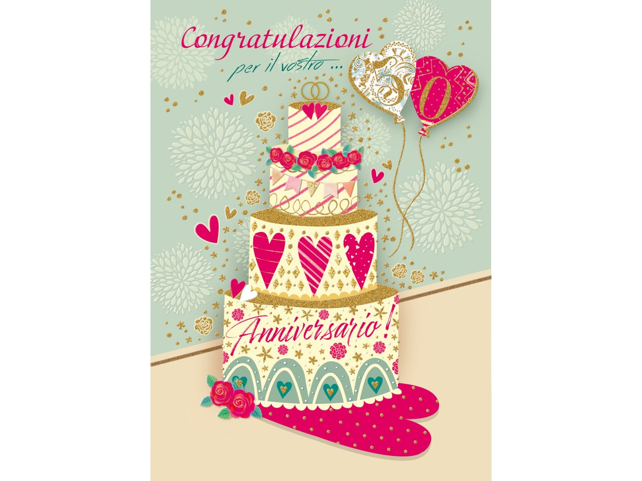 Biglietto felice anniversario 50
