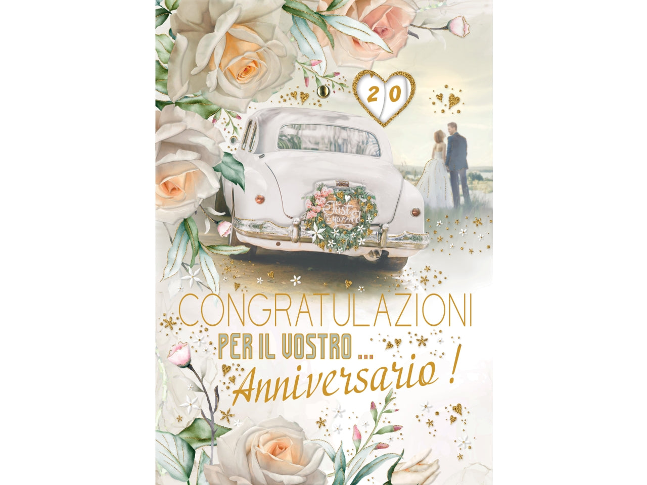 Biglietto anniversario doppia rotella