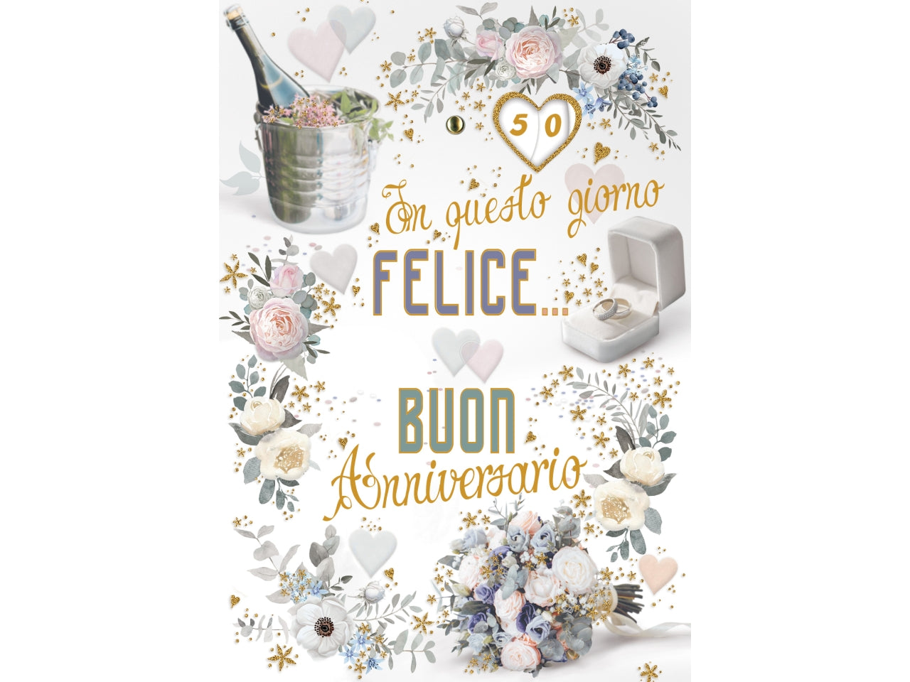 Biglietto anniversario doppia rotella