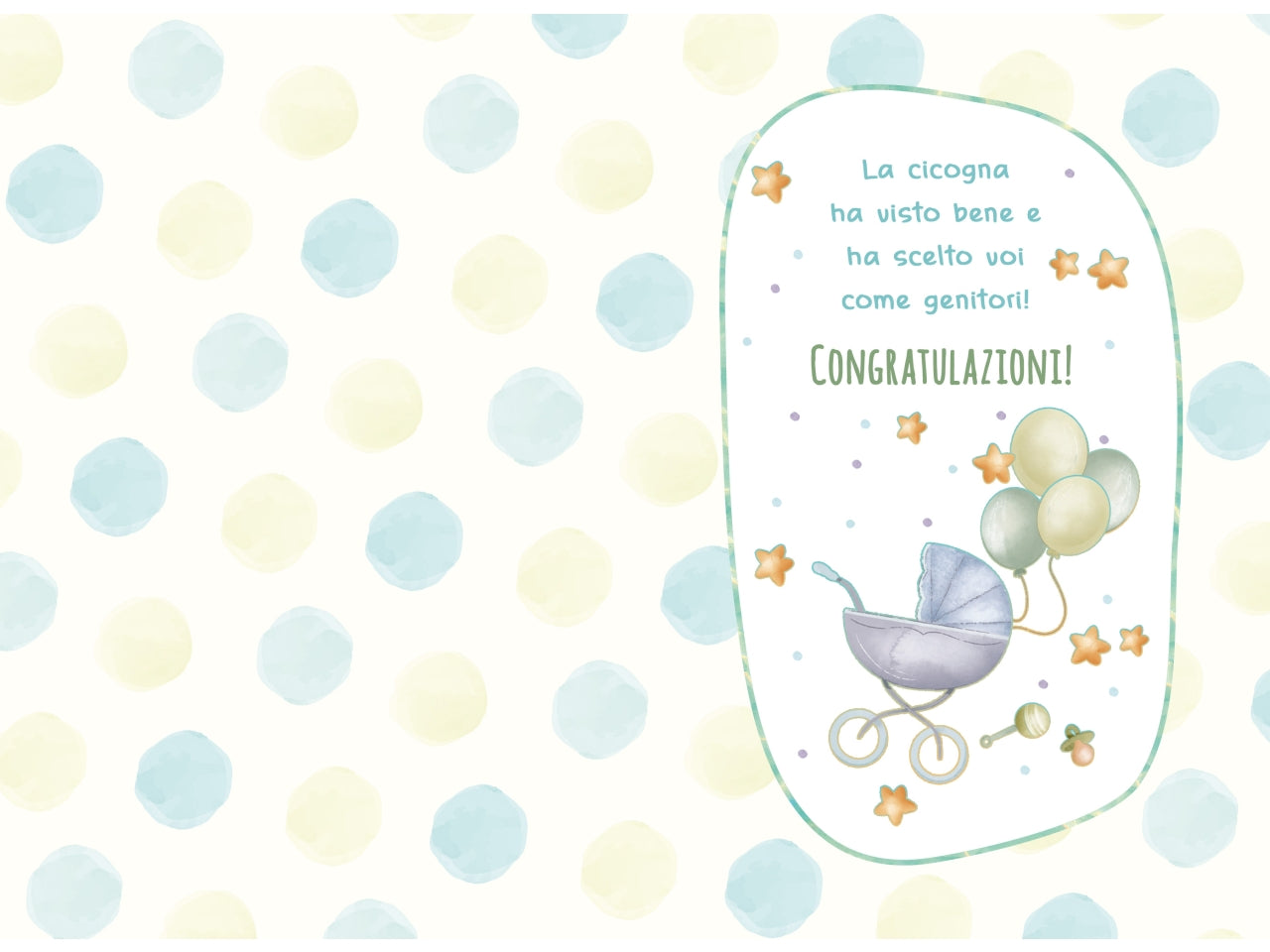 Biglietto lieto evento azzurro