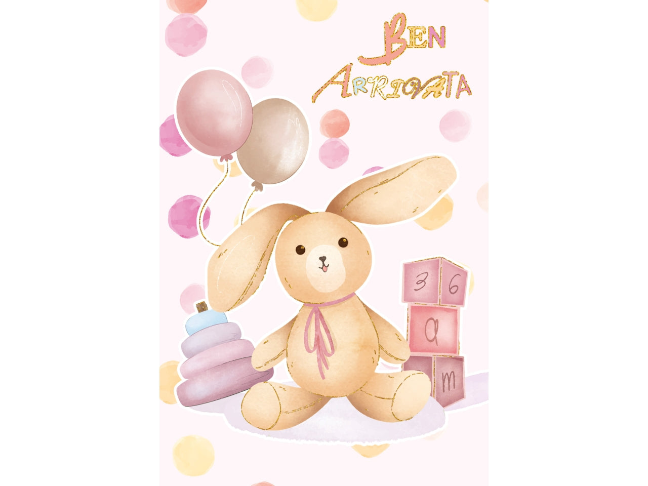 Biglietto lieto evento rosa