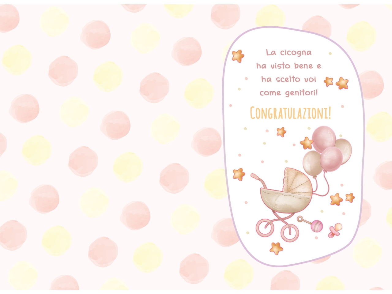 Biglietto lieto evento rosa