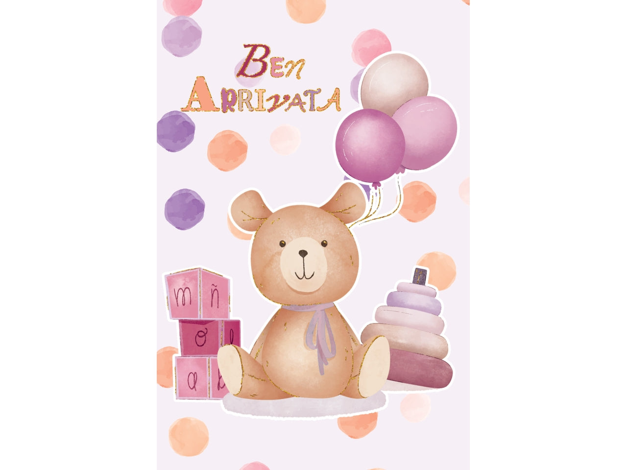 Biglietto lieto evento rosa
