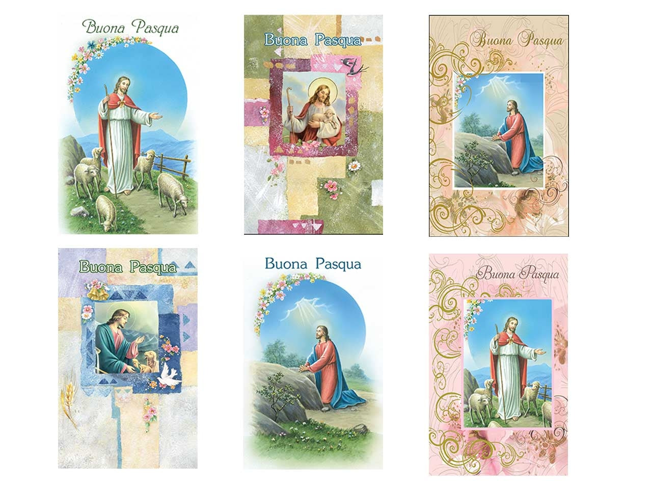 Biglietto pasqua sacra mini congezione da 6 bigliettini + 6 bustine