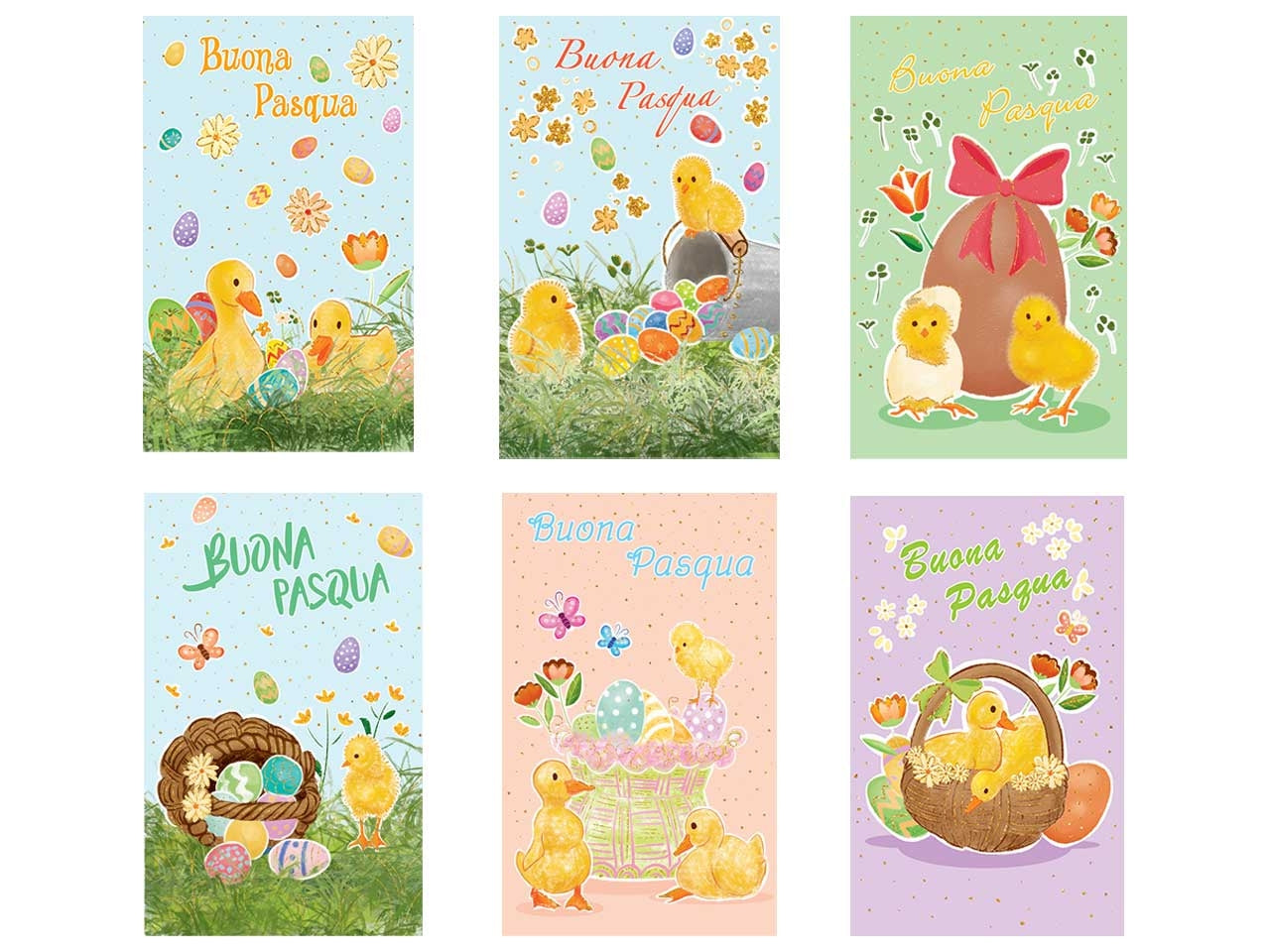Biglietto pasqua laica mini confezione da 6 bigliettini + 6 bustine
