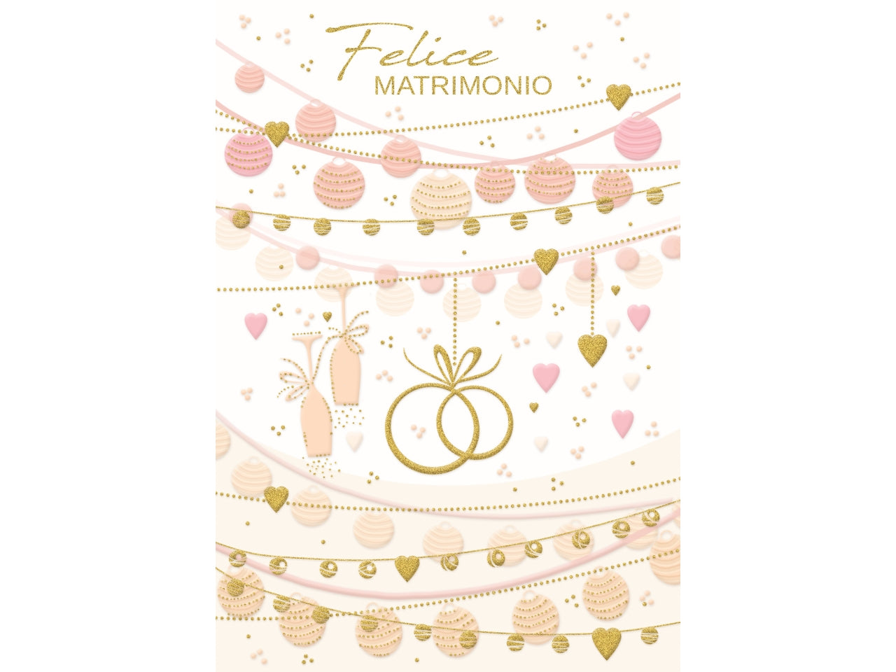 Biglietto mini felice matrimonio fedi sospese la confezione comprende 6 biglietti