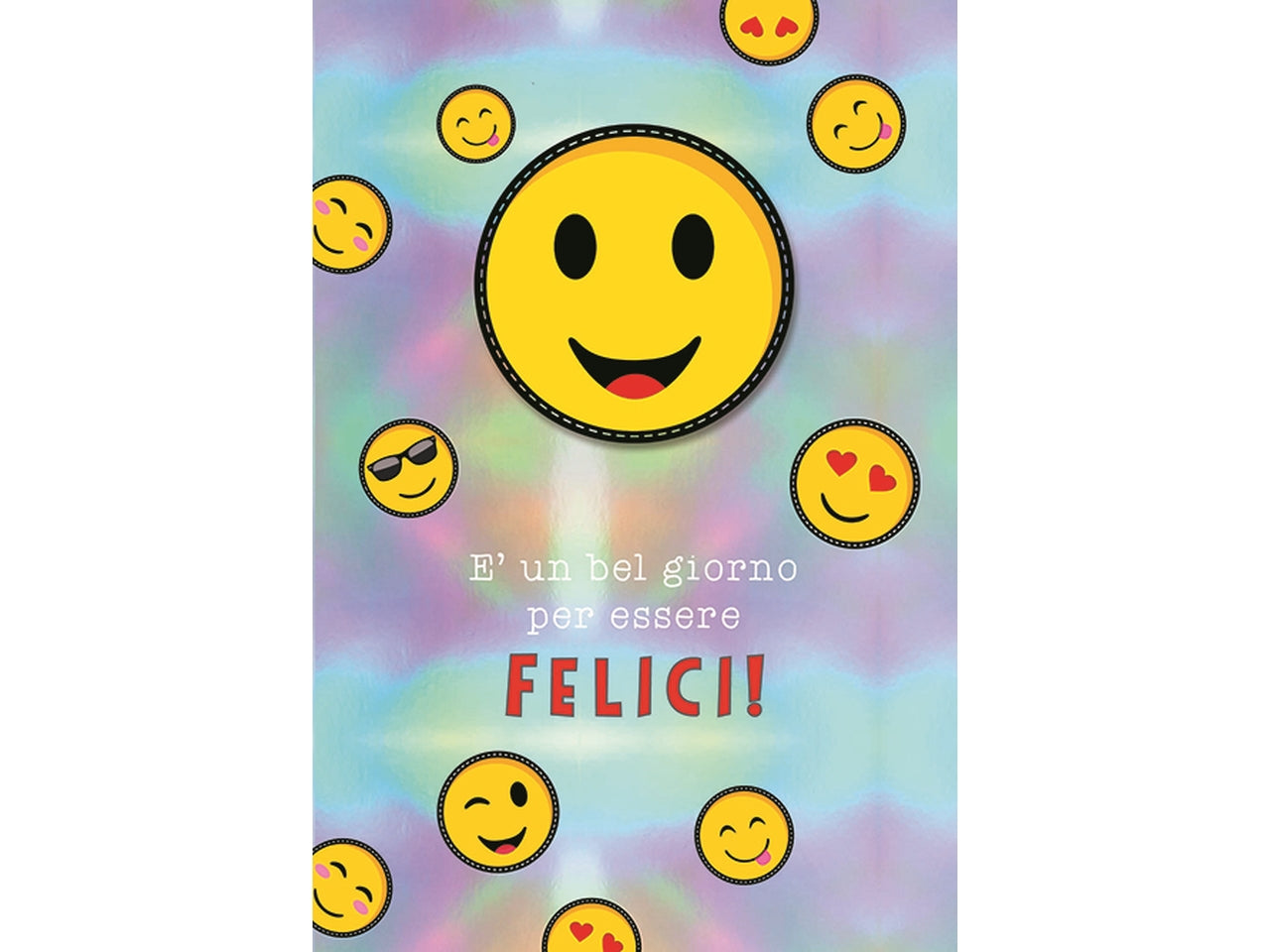 Biglietto buon compleanno oleografico smile