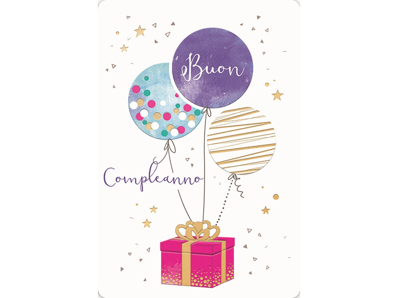 Biglietto buon compleanno flowers & palloncini