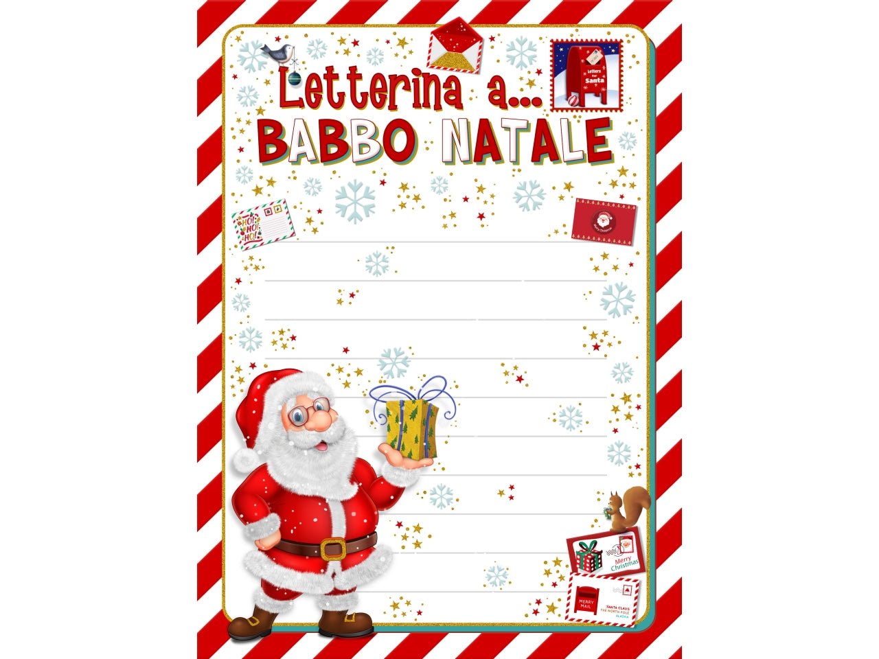 Scatola con 24 letterine natale