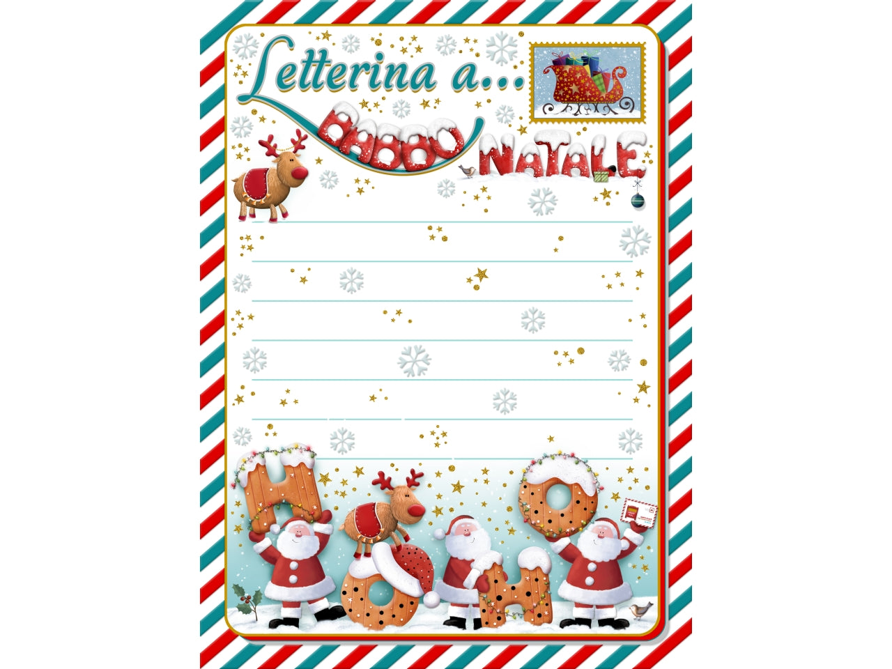 Scatola con 24 letterine natale