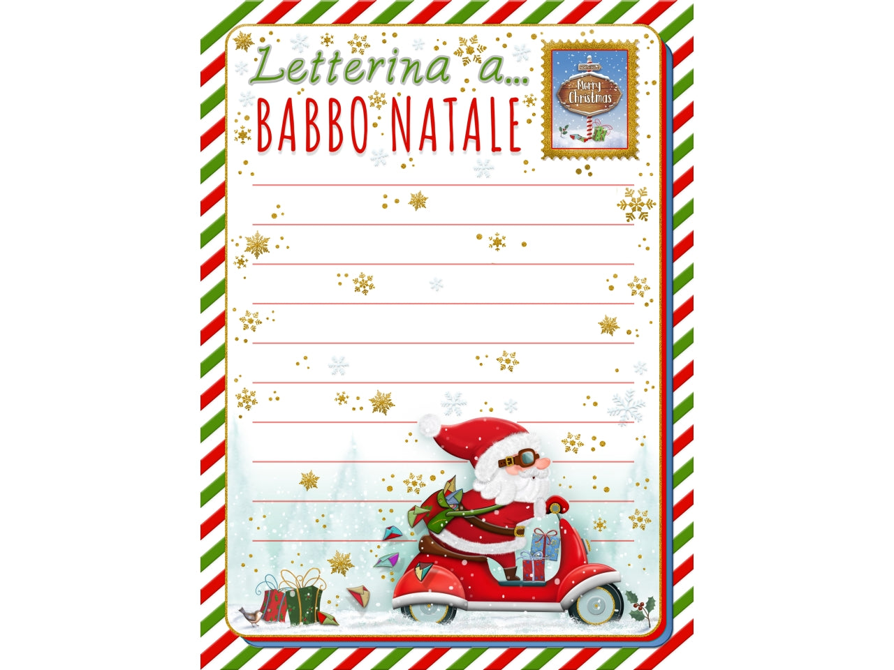 Scatola con 24 letterine natale