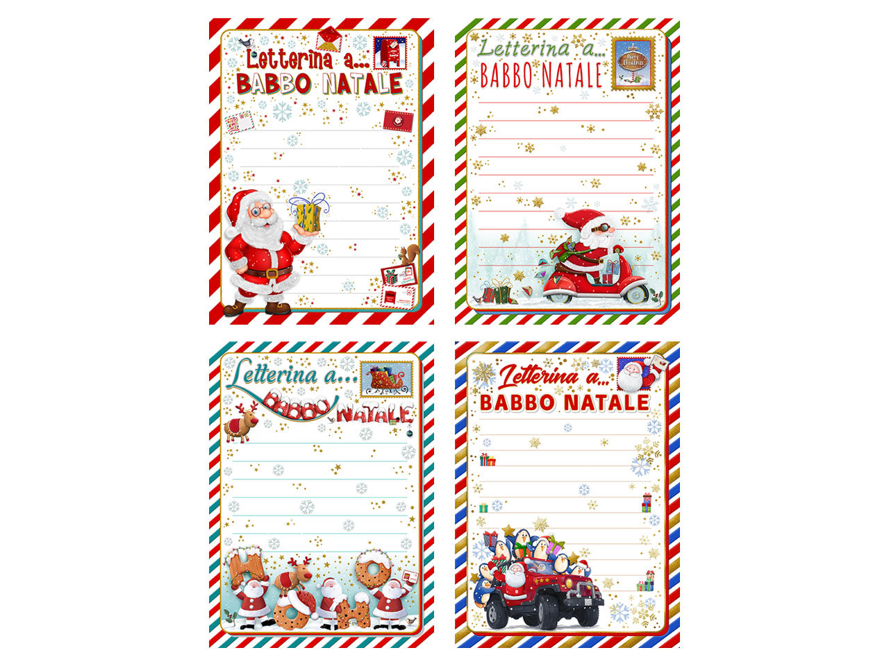 Scatola con 24 letterine natale