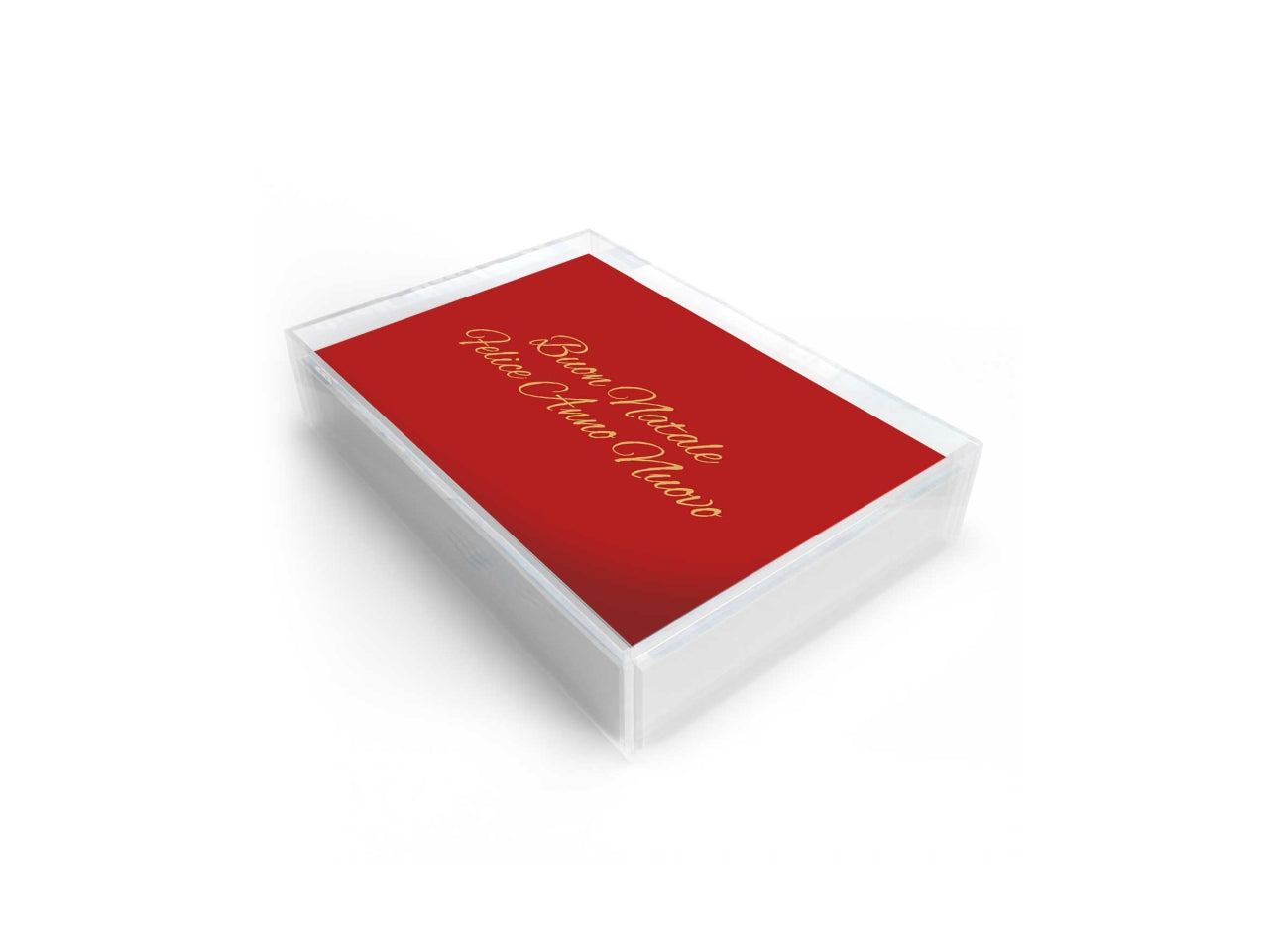 Scatola con 50 biglietti rosso e oro