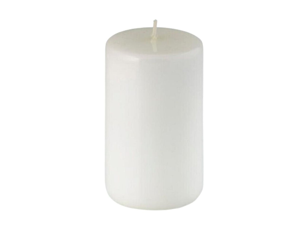 Candela moccolo misura h.10cmxd.6cm laccata colore bianco