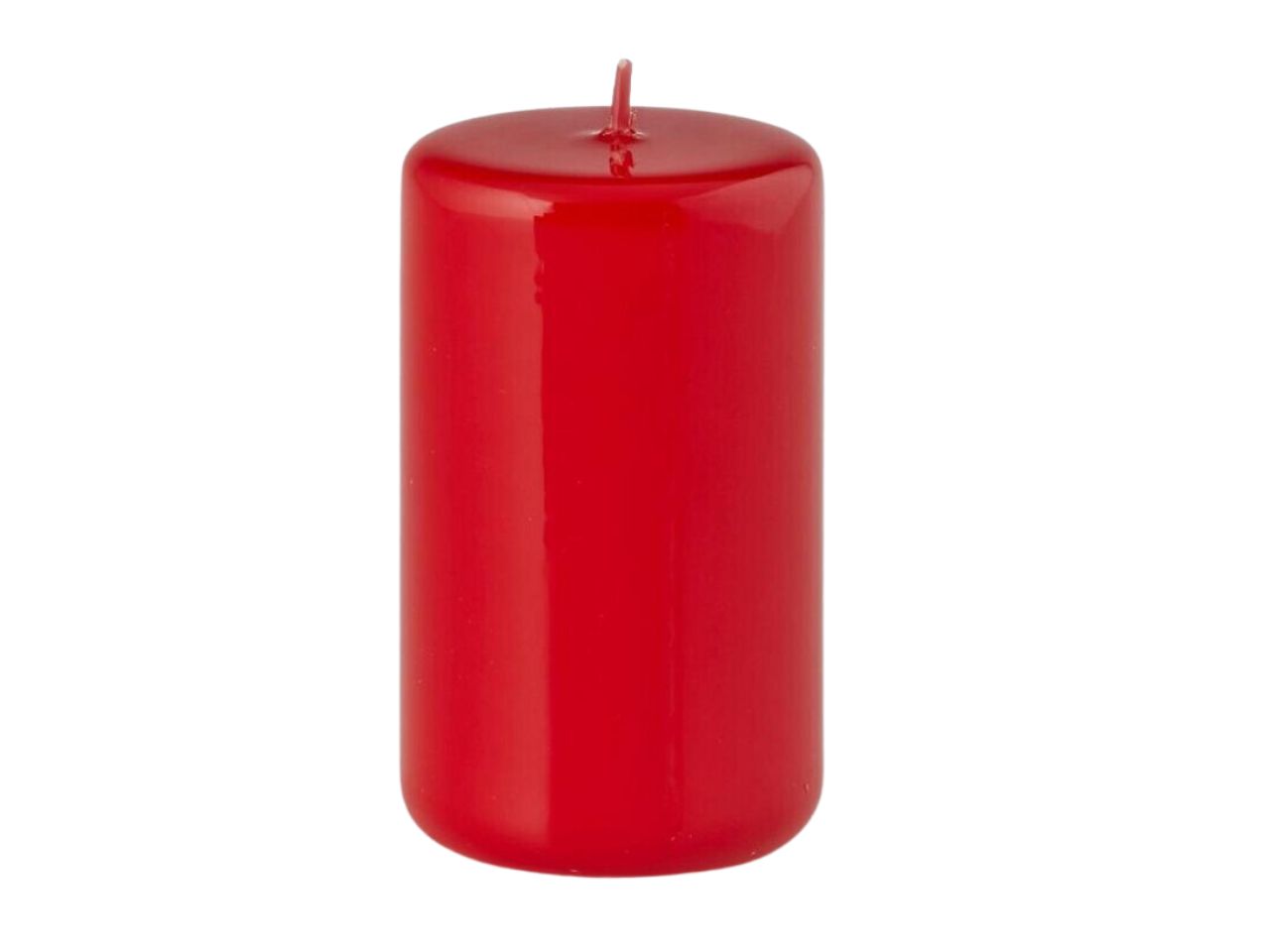 Candela moccolo misura h.10xd.6cm laccata colore rosso