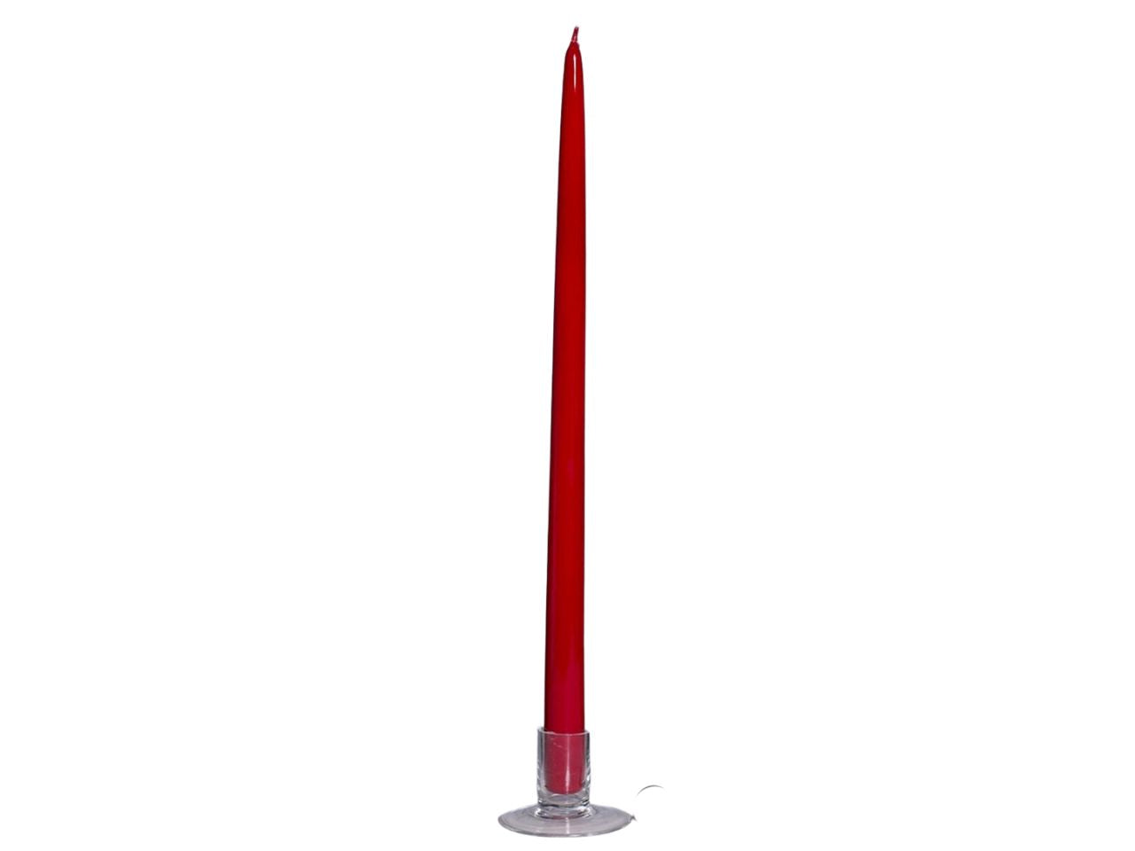 Candele a stelo misura 400x22mm laccata colore rosso - la confezione comprende 2 candele