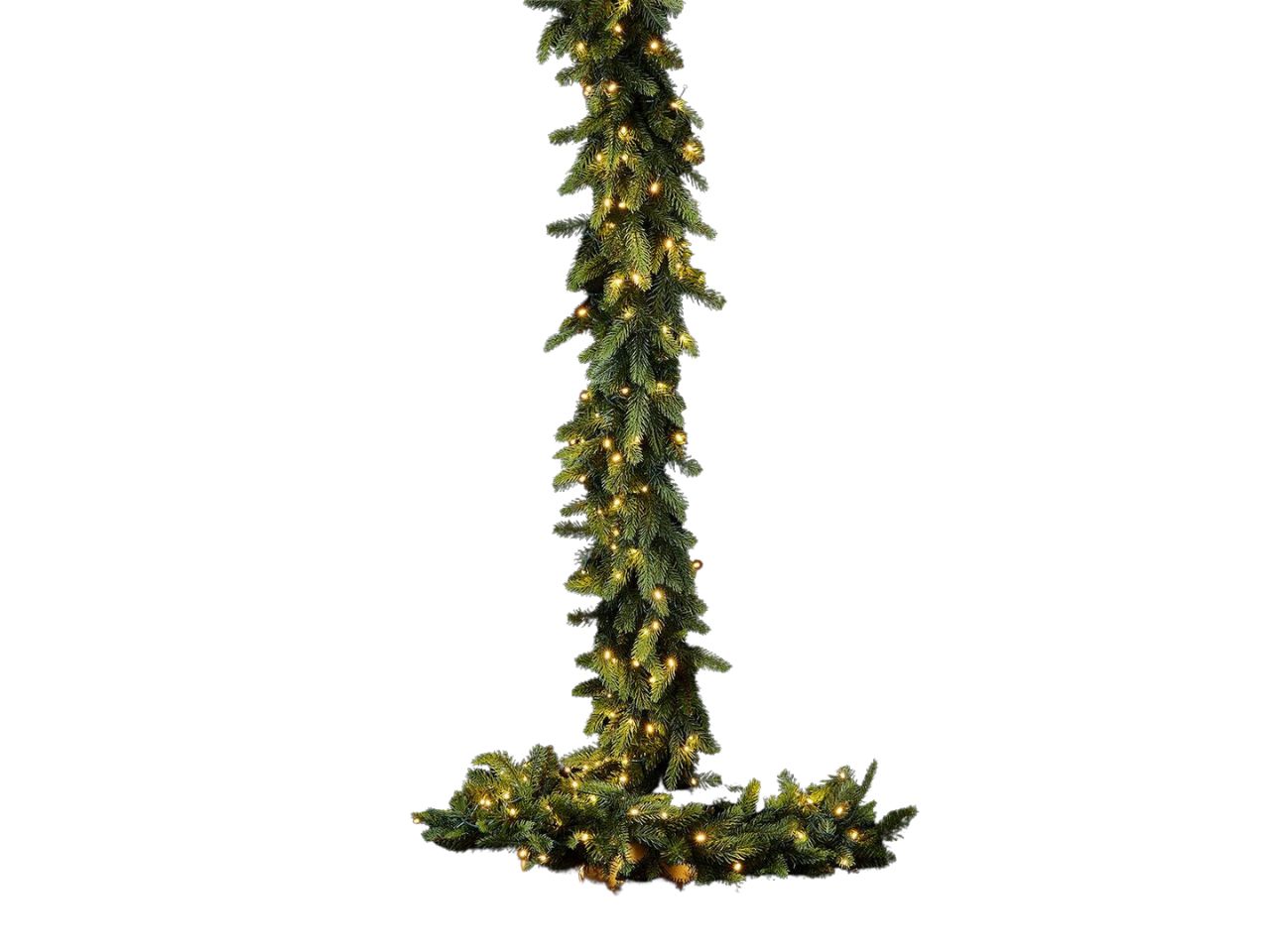 Ghirlanda pino 270cm vered con 170 led bianco caldo prolungabile fino a 4 ghirlande