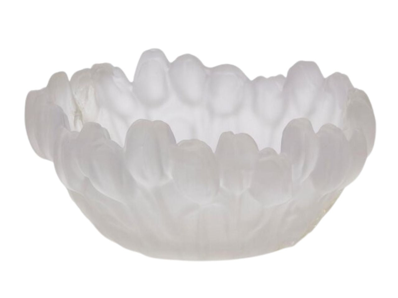 Vaso decorativo satinato in vetro trasparente forma bouquet di tulipani 30x12 cm - EDG
