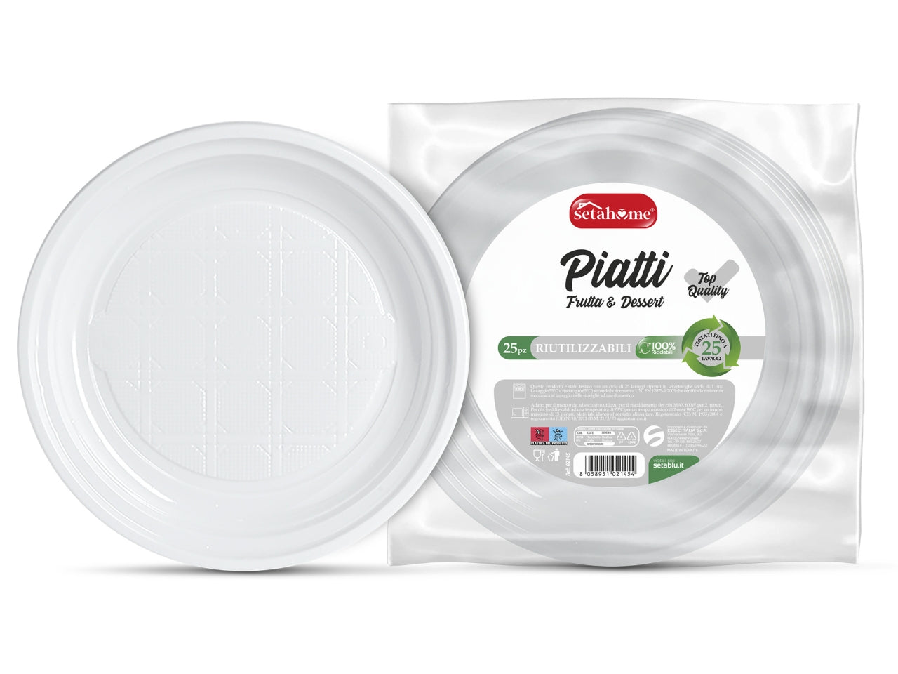 Piatti monouso da dolce e frutta bianchi - la confezione contiene 25 piatti $