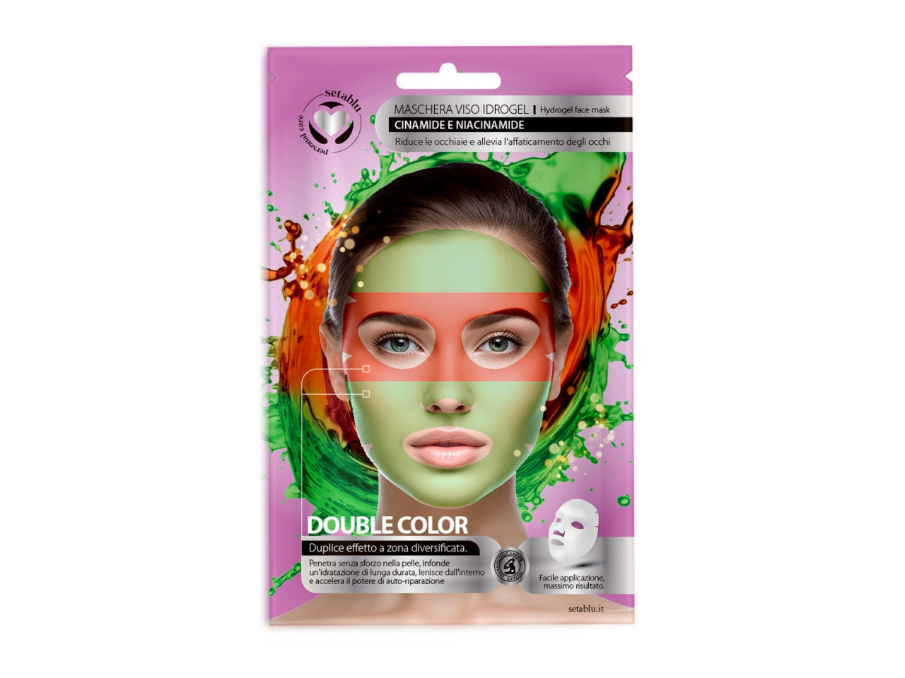 Maschera viso bicolor ceramide e niacinamide