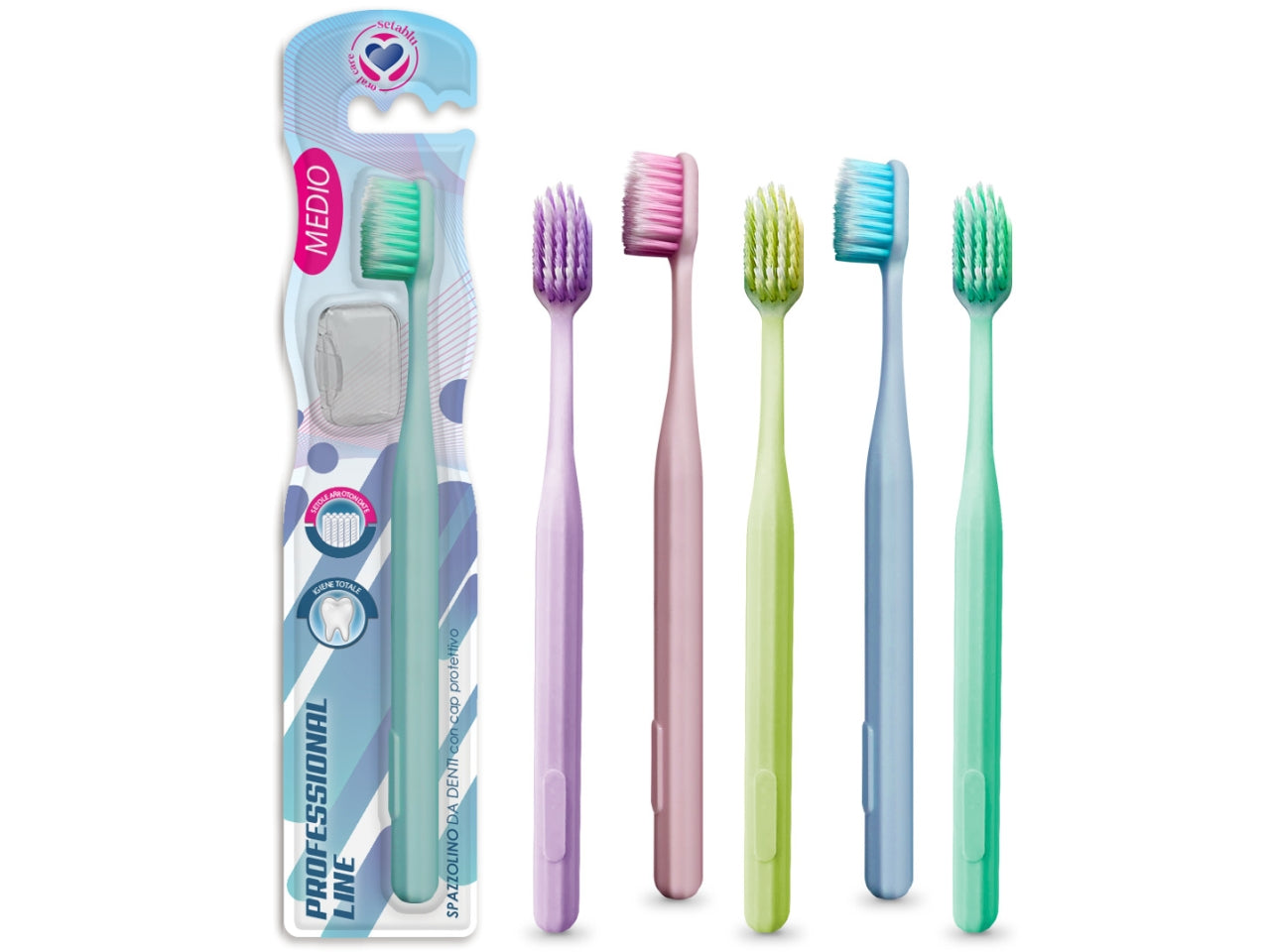 Spazzolino denti vari colori pastello