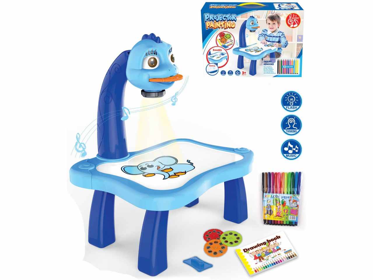 Banchetto con proiettore da disegno con 24 figure