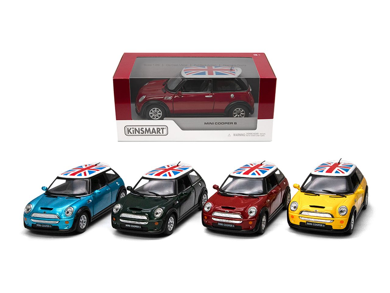 Auto mini cooper s car roof with uk flag modellino
