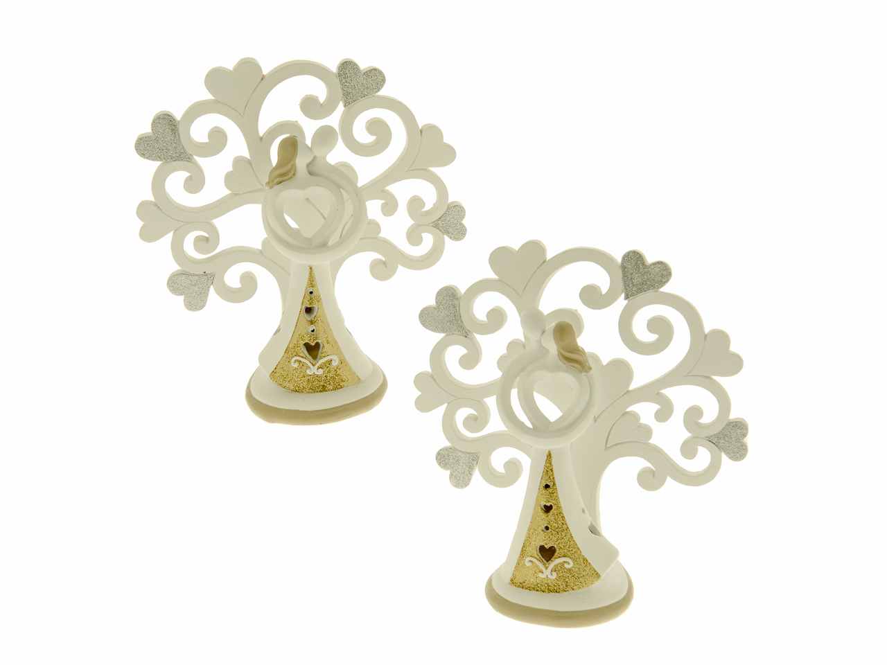 Albero della vita con coppia linea pregiata con led 2 assortimenti h17cm