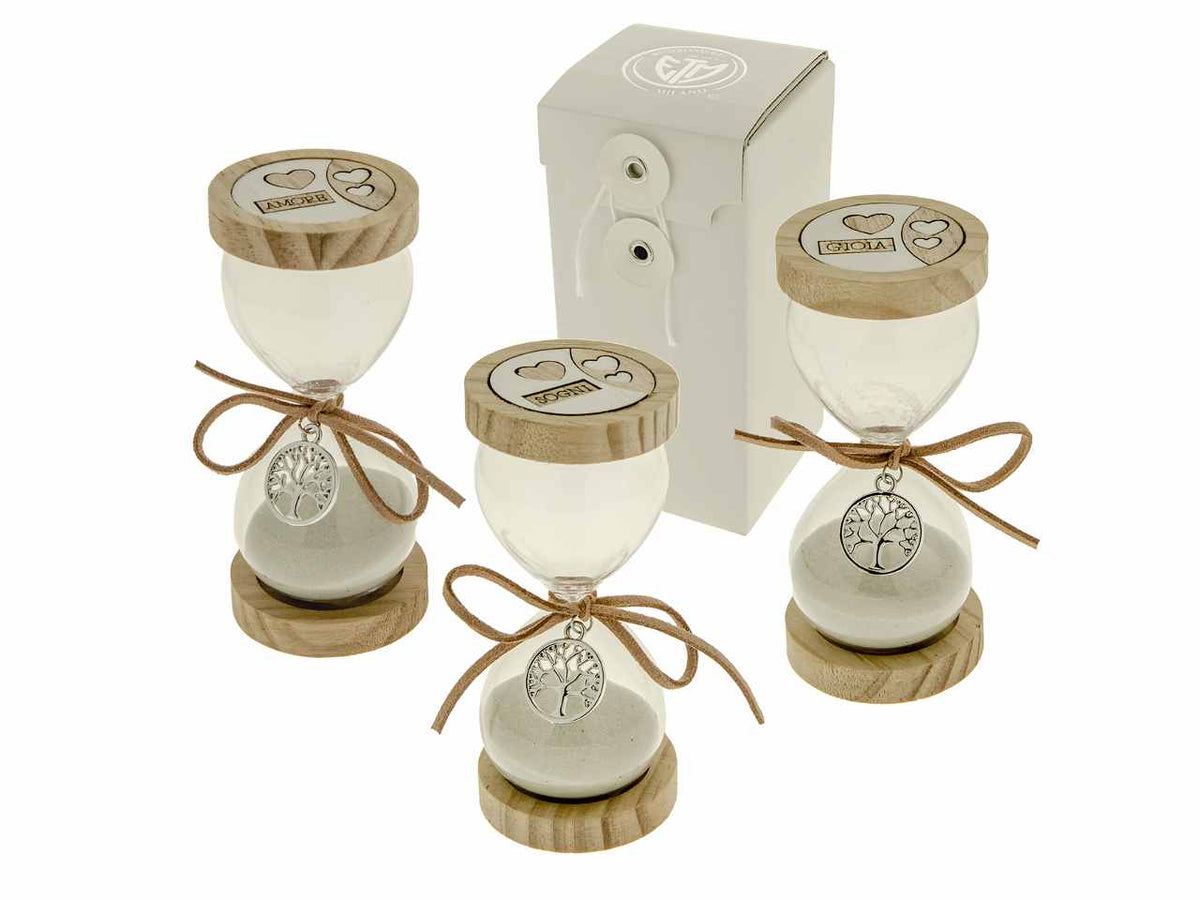 Clessidra decorativa madera 3 assortimenti h11cm