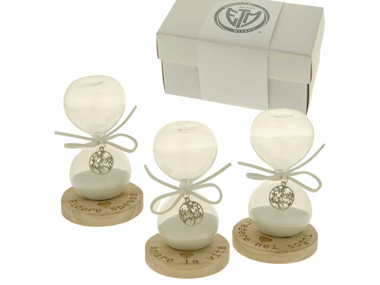 CLESSIDRA DECORATIVA RIDERE CON BASE 3 ASSORTIMENTI H11CM CON BOX