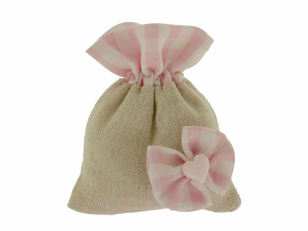 SACCHETTO RUSTIC BABY COLORE ROSA 8X10CM