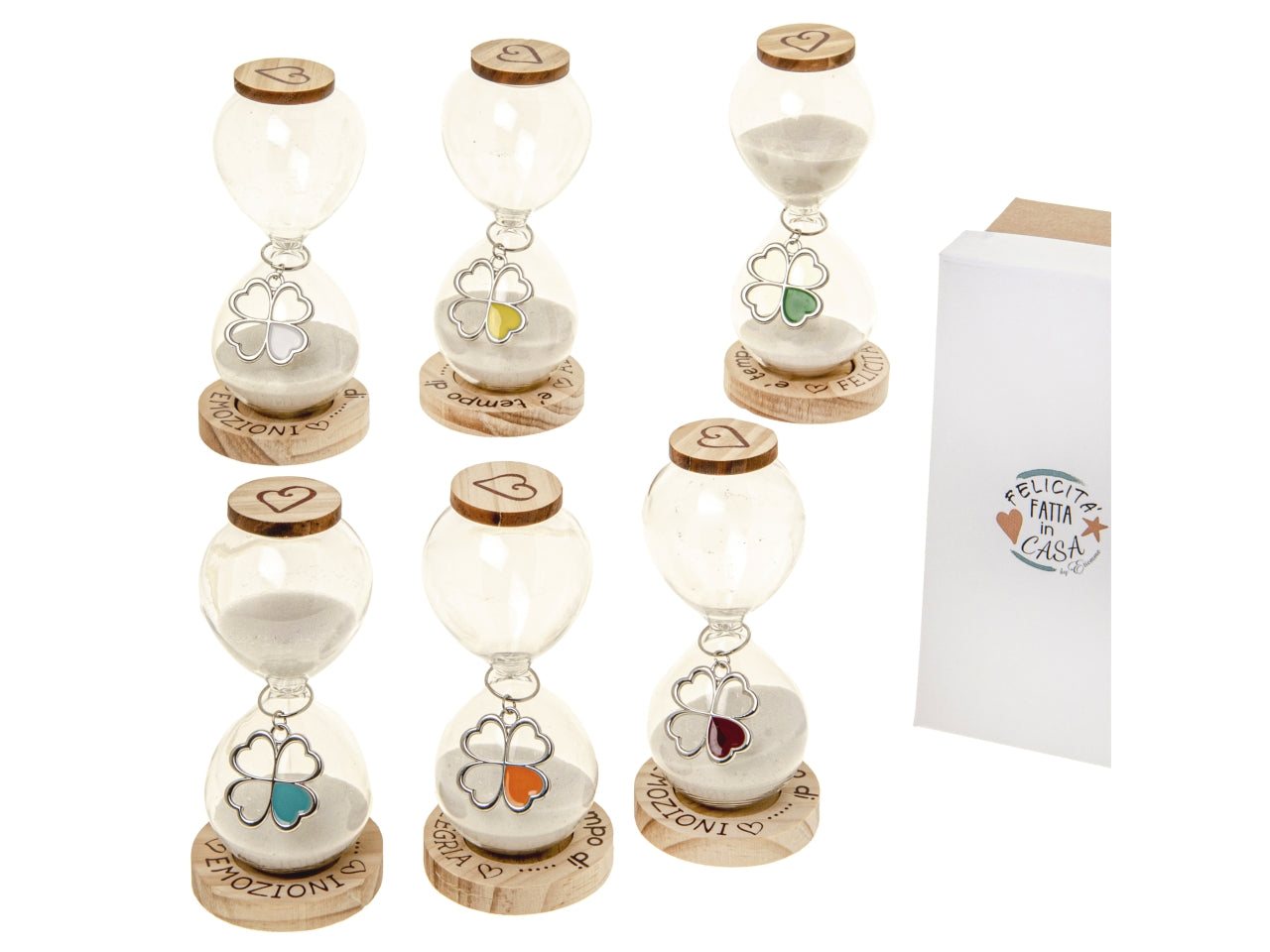 Temps clessidra piÃ¹ base misura h.11cm in 6 assortimenti
