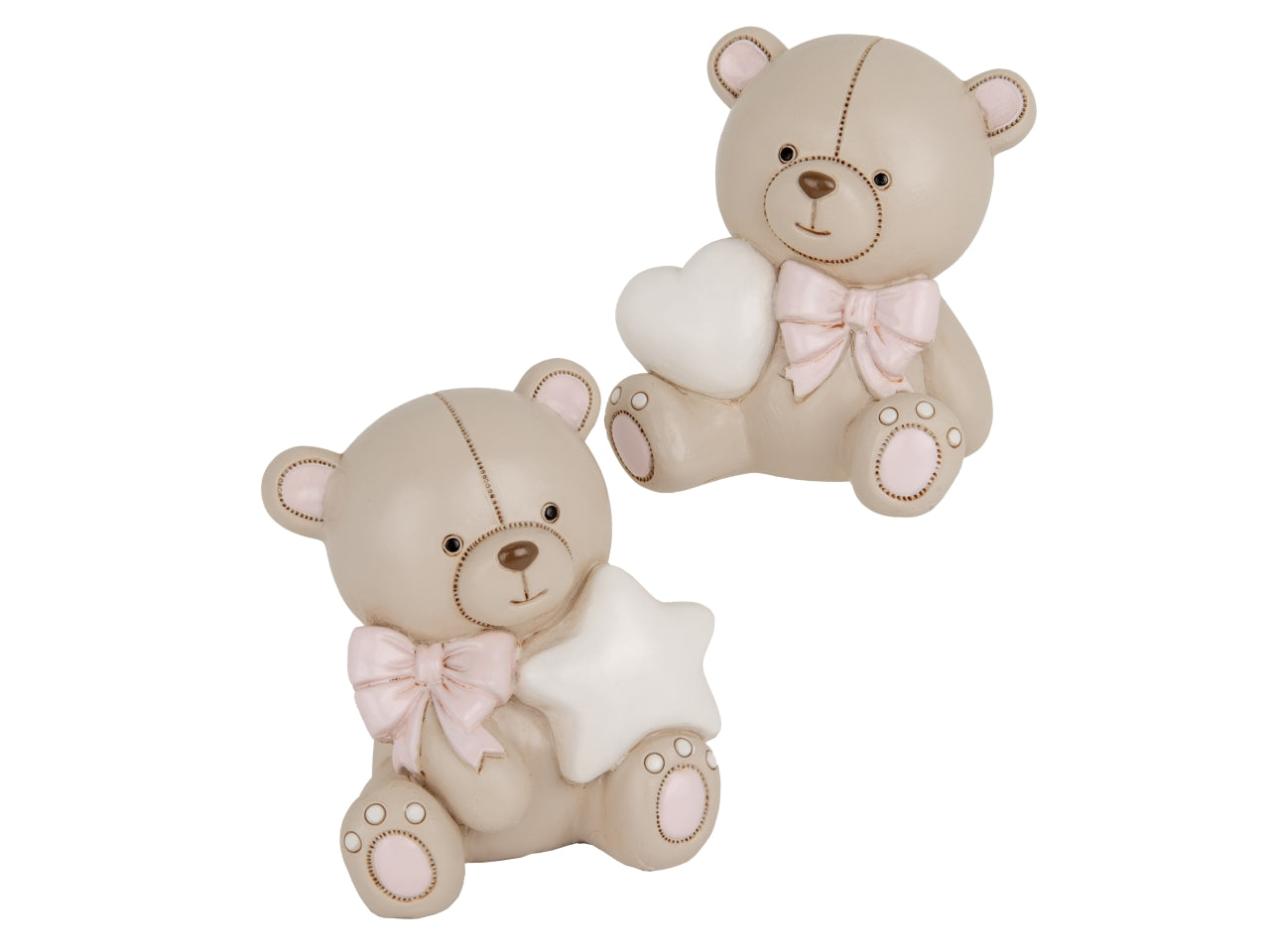 Orsetto salvadanaio rosa in resina h.9cm 2 assortimenti