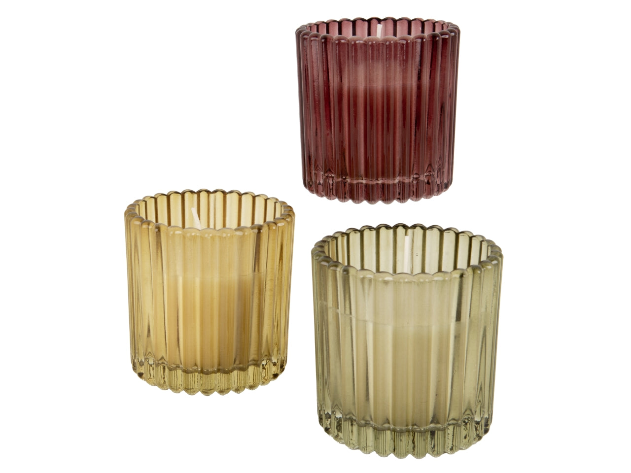 Color candela verre h.9cm 3 assortimenti