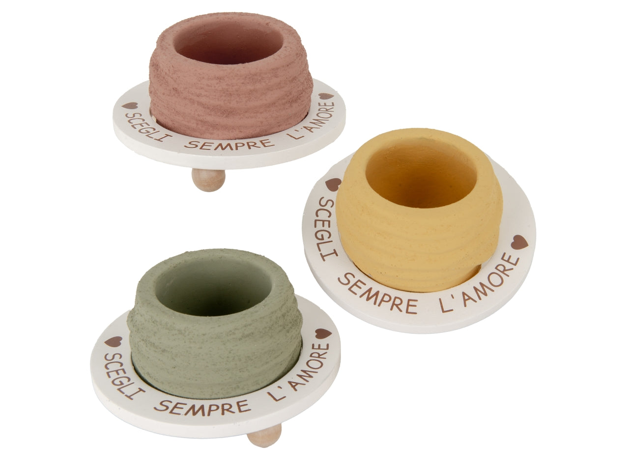 Round portapianta d.13xh.7cm 3 assortimenti
