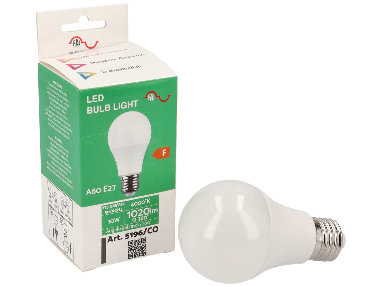 Lampadina led luce bianca 10w e27 5196/co