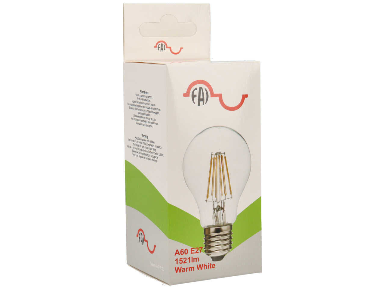 Lampada Led 11W E27 bianco caldo a goccia - Fai srl